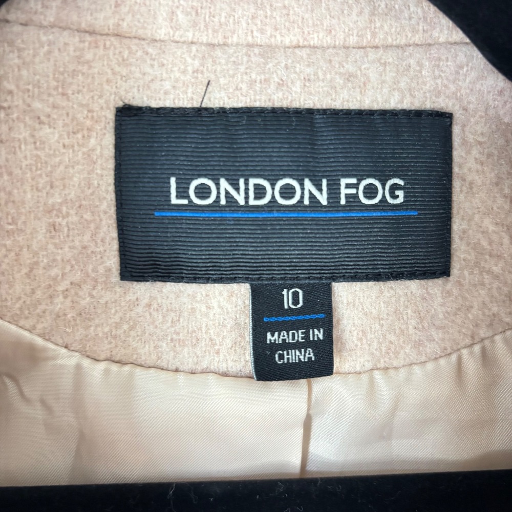 Classic London Fog Wool Blend Coat Cottage Preppy  Camel Buttoned Jacket Size 10 - Picture 4 of 12